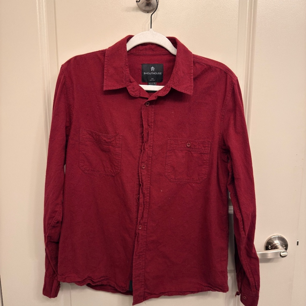 Shouthouse Men's Casual Shirt - M, Red